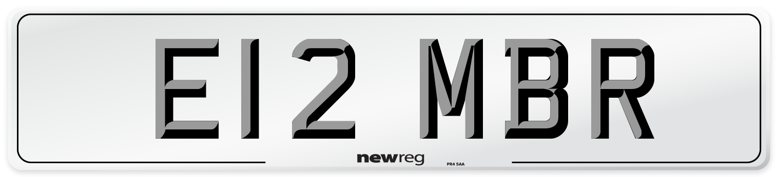 E12 MBR Number Plate from New Reg